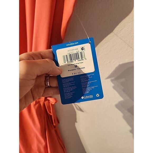 Columbia Womens M Dress Chill River Wrap Coral Knit Omni Freeze Cool Comfort New - Picture 3 of 7